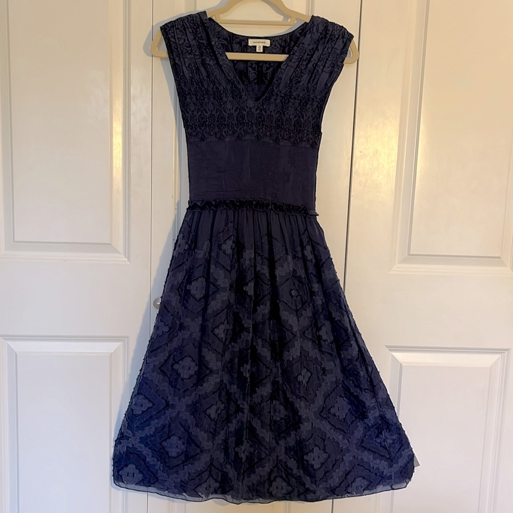 Max Studio Navy Midi Dress